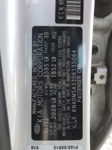 Photo 10 from auction – 2013 KIA RIO LX with VIN KNADM5A33D6135064