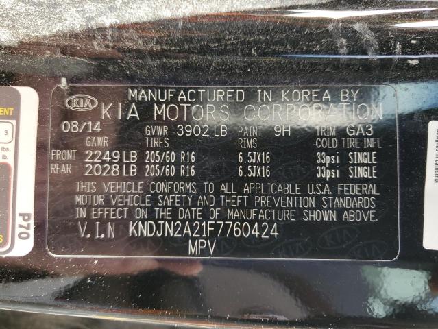 Photo 10 from auction – 2015 KIA SOUL with VIN KNDJN2A21F7760424