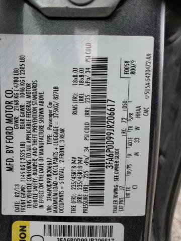 Photo 10 from auction – 2018 FORD FUSION TIT with VIN 3FA6P0D99JR206617