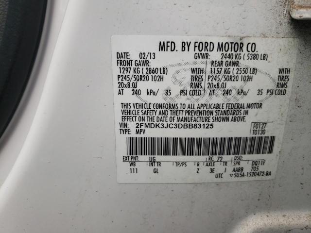Photo 10 from auction – 2013 FORD EDGE SEL with VIN 2FMDK3JC3DBB83125
