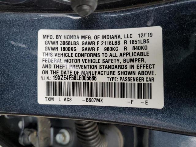 Photo 10 from auction – 2020 HONDA INSIGHT EX with VIN 19XZE4F58LE005686