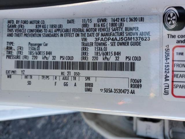 Photo 10 from auction – 2016 FORD FIESTA S with VIN 3FADP4AJ5GM137623