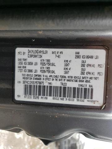 Photo 10 from auction – 2001 DODGE RAM 1500 with VIN 3B7HC13Y21M578875