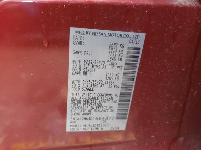 صورة رقم 10 من المزاد - 2013 NISSAN PATHFINDER مع VIN 5N1AR2MN4DC664877