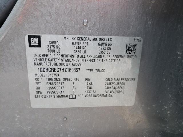 Photo 10 from auction – 2017 CHEVROLET SILVERADO with VIN 1GCRCREC7HZ160857