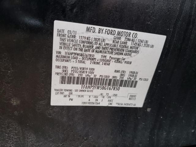 Photo 10 from auction – 2011 FORD TAURUS LIM with VIN 1FAHP2FW5BG167850