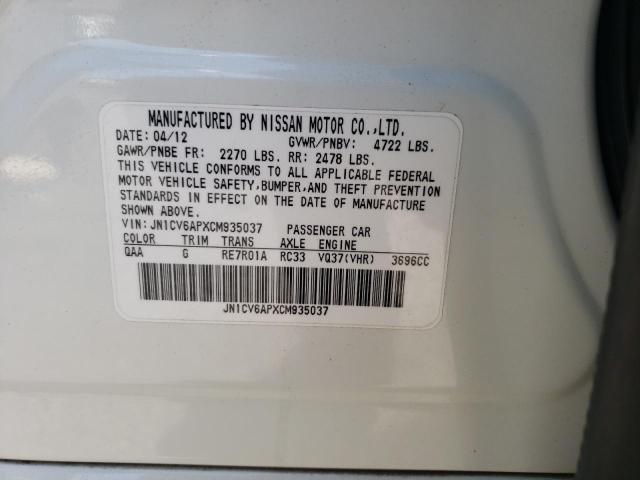 Photo 10 from auction – 2012 INFINITI G37 BASE with VIN JN1CV6APXCM935037