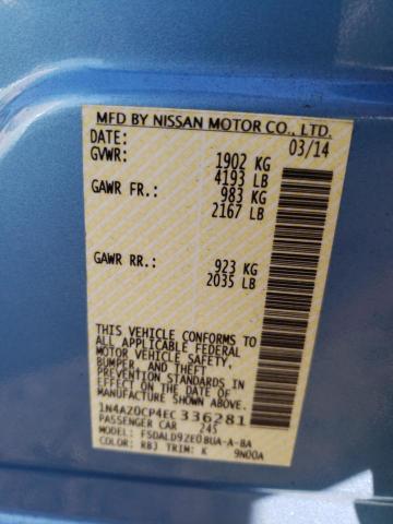Photo 10 from auction – 2014 NISSAN LEAF S with VIN 1N4AZ0CP4EC336281
