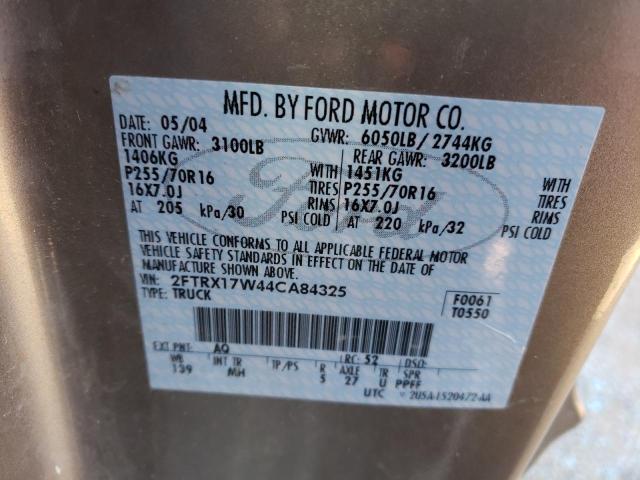 Photo 10 from auction – 2004 FORD F-150 HERI with VIN 2FTRX17W44CA84325
