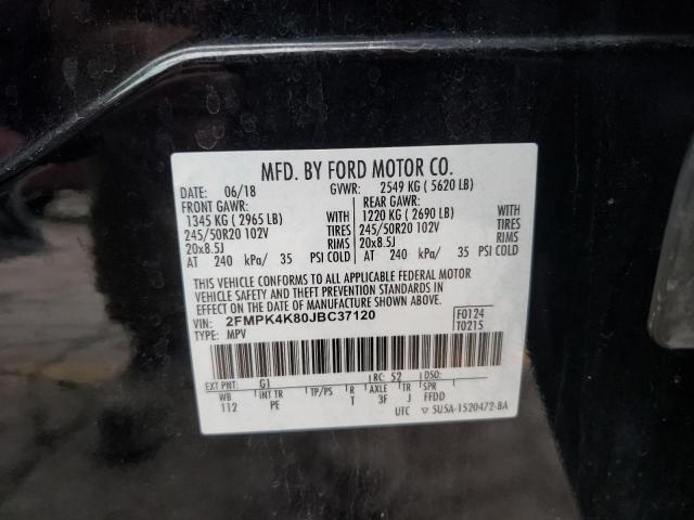 Photo 10 from auction – 2018 FORD EDGE TITAN with VIN 2FMPK4K80JBC37120