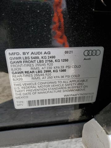 Photo 10 from auction – 2022 AUDI Q5 PRESTIG with VIN WA1FAAFY7N2007639