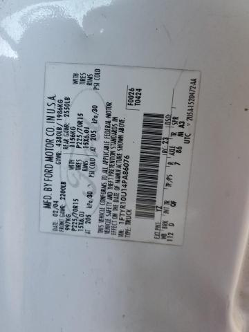 Photo 10 from auction – 2004 FORD RANGER with VIN 1FTYR10U14PA86076