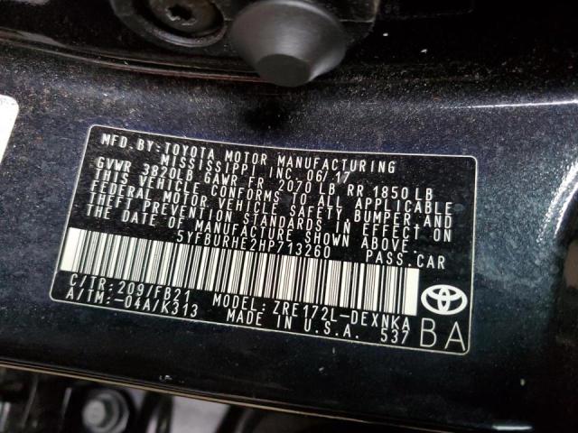 Photo 10 from auction – 2017 TOYOTA COROLLA L with VIN 5YFBURHE2HP713260