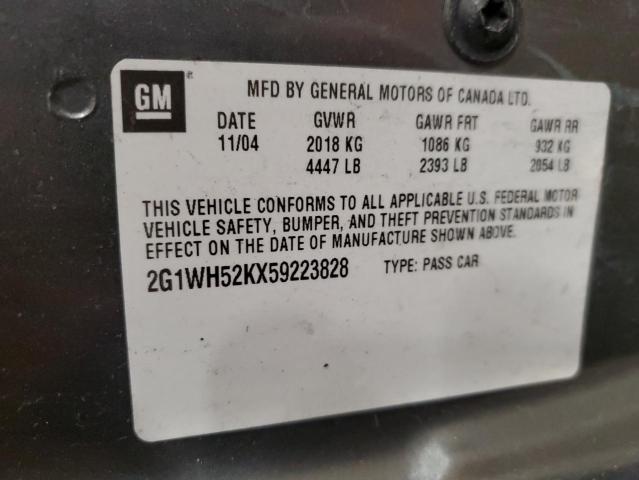 Photo 10 from auction – 2005 CHEVROLET IMPALA LS with VIN 2G1WH52KX59223828