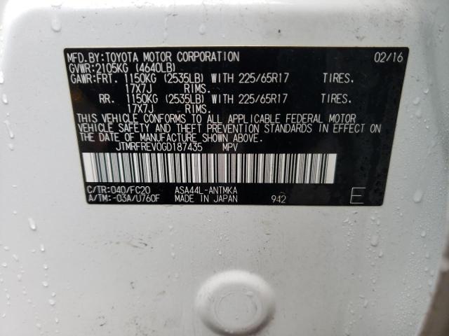 Photo 10 from auction – 2016 TOYOTA RAV4 XLE with VIN JTMRFREV0GD187435