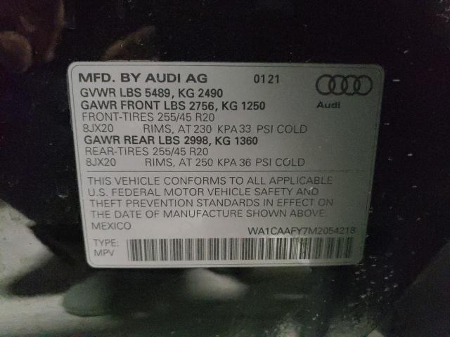 Photo 10 from auction – 2021 AUDI Q5 PRESTIG with VIN WA1CAAFY7M2054218