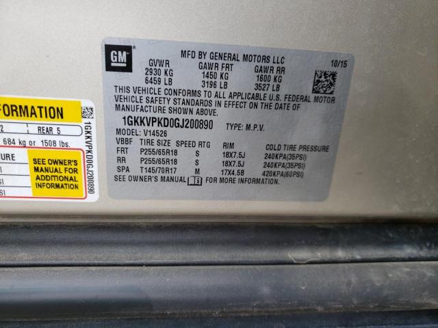 Photo 10 from auction – 2016 GMC ACADIA SLE with VIN 1GKKVPKD0GJ200890