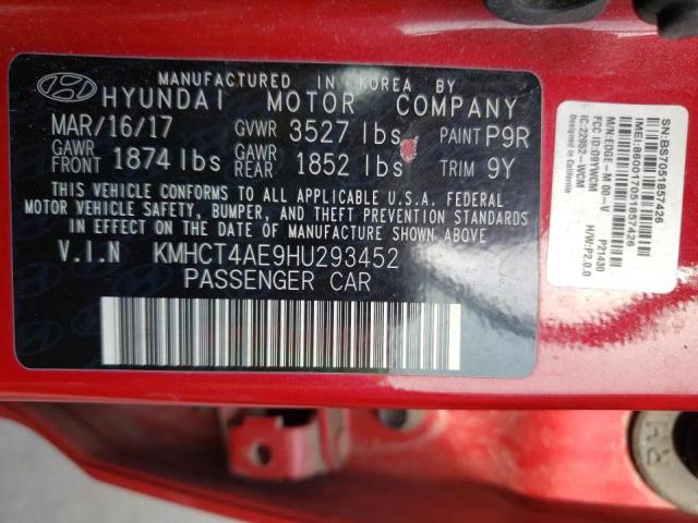 Photo 10 from auction – 2017 HYUNDAI ACCENT SE with VIN KMHCT4AE9HU293452