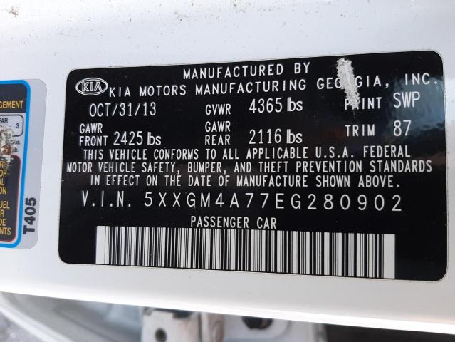 Photo 10 from auction – 2014 KIA OPTIMA LX with VIN 5XXGM4A77EG280902