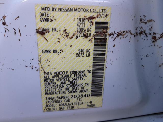 Photo 10 from auction – 2015 NISSAN ALTIMA 2.5 with VIN 1N4AL3AP8FC203840