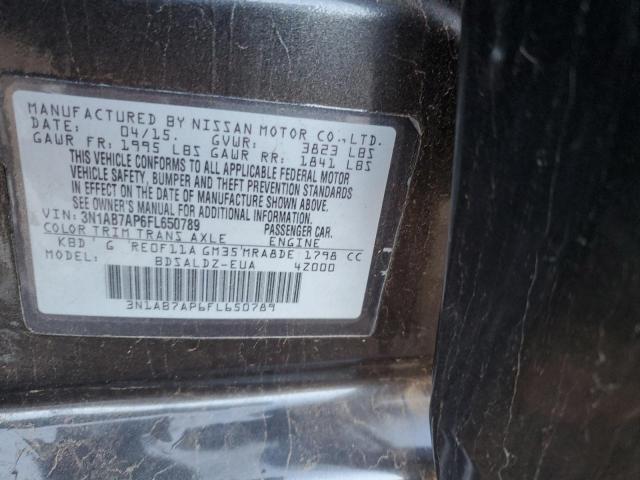 Photo 10 from auction – 2015 NISSAN SENTRA S with VIN 3N1AB7AP6FL650789