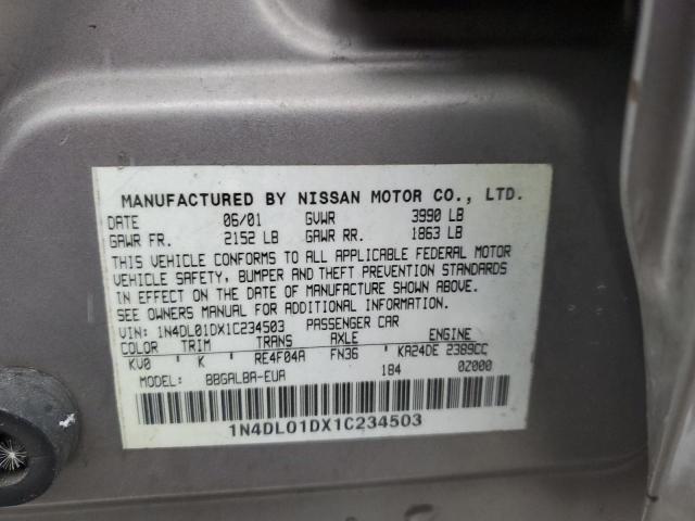 Photo 10 from auction – 2001 NISSAN ALTIMA XE with VIN 1N4DL01DX1C234503
