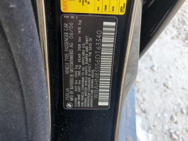 Photo 10 from auction – 2006 BMW 750 LI with VIN WBAHN83556DT63340