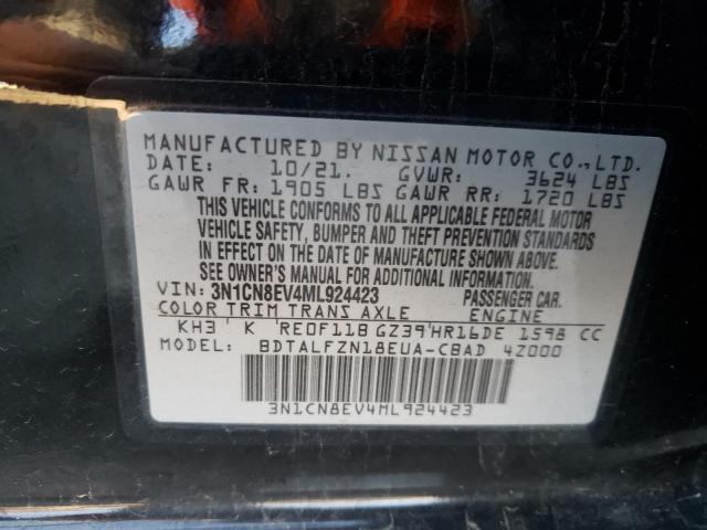 Photo 10 from auction – 2021 NISSAN VERSA SV with VIN 3N1CN8EV4ML924423