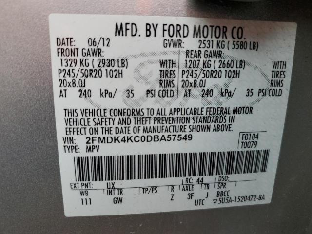 Photo 10 from auction – 2013 FORD EDGE LIMIT with VIN 2FMDK4KC0DBA57549
