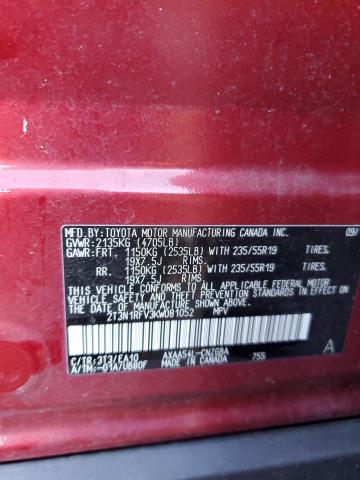 Photo 10 from auction – 2019 TOYOTA RAV4 LIMIT with VIN 2T3N1RFV3KW081052