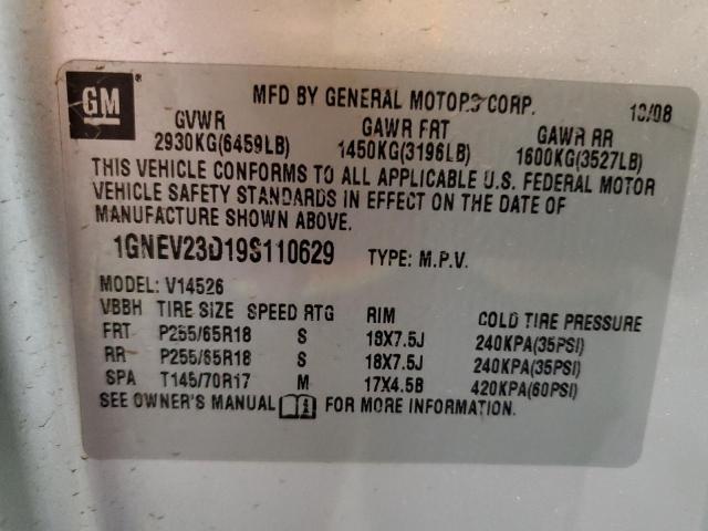 Photo 10 from auction – 2009 CHEVROLET TRAVERSE L with VIN 1GNEV23D19S110629