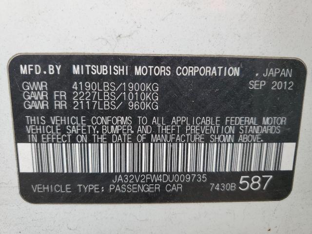 Photo 10 from auction – 2013 MITSUBISHI LANCER SE with VIN JA32V2FW4DU009735