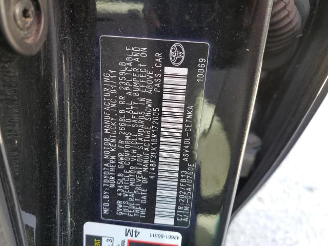 Photo 10 from auction – 2011 TOYOTA CAMRY BASE with VIN 4T4BF3EK1BR172005