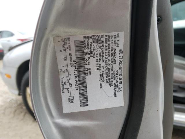 Photo 10 from auction – 1999 FORD TAURUS SE with VIN 1FAFP53U6XG194669