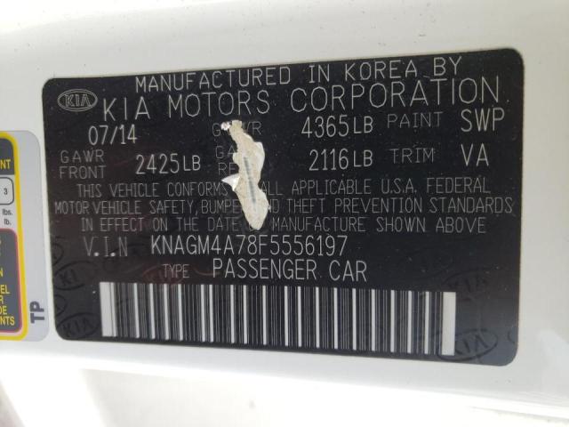 Photo 10 from auction – 2015 KIA OPTIMA LX with VIN KNAGM4A78F5556197