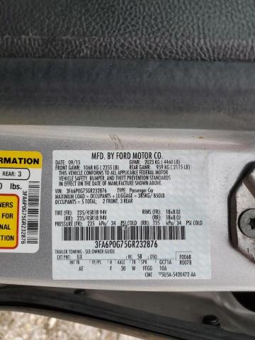 Photo 10 from auction – 2016 FORD FUSION S with VIN 3FA6P0G75GR232876