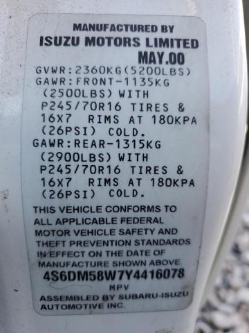 Фото 10 с аукциона – 2000 HONDA PASSPORT E с VIN 4S6DM58W7Y4416078