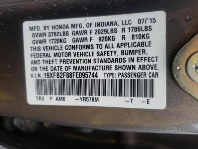 Photo 10 from auction – 2015 HONDA CIVIC EX with VIN 19XFB2F88FE095744