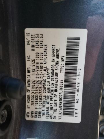 Photo 10 from auction – 2015 HONDA CR-V LX with VIN 5J6RM4H37FL066385