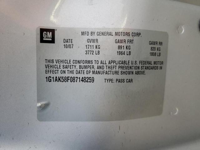 Photo 10 from auction – 2008 CHEVROLET COBALT LS with VIN 1G1AK58F087148259