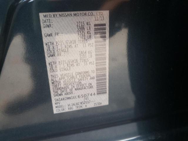Photo 14 from auction – 2014 NISSAN PATHFINDER with VIN 5N1AR2MN1EC650744