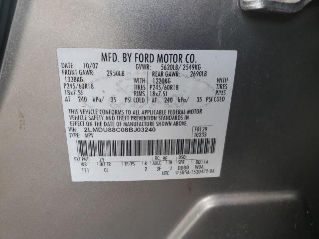Photo 14 from auction – 2008 LINCOLN MKX with VIN 2LMDU88C08BJ03240
