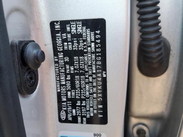 Photo 14 from auction – 2011 KIA SORENTO EX with VIN 5XYKU4A17BG185494