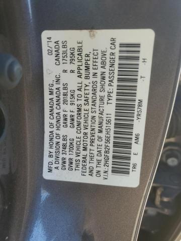 Photo 10 from auction – 2014 HONDA CIVIC LX with VIN 2HGFB2F56EH515611