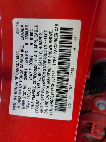 Photo 10 from auction – 2016 HONDA CIVIC EX with VIN 2HGFC2F79GH551472