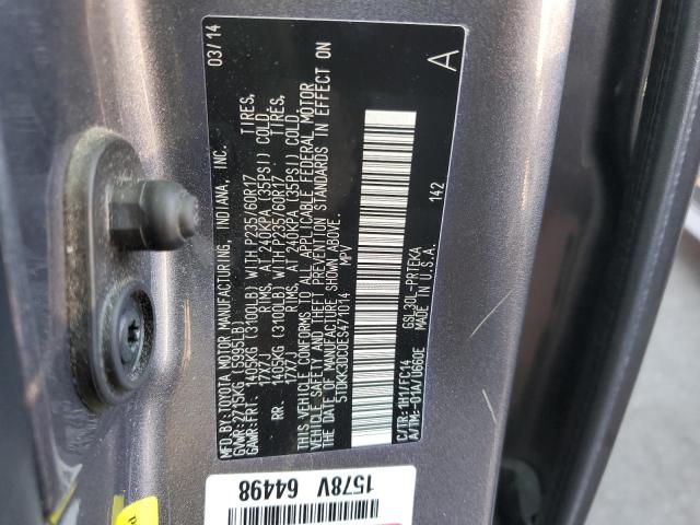Photo 14 from auction – 2014 TOYOTA SIENNA LE with VIN 5TDKK3DC0ES471014