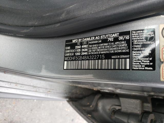Photo 10 from auction – 2011 MERCEDES-BENZ E 350 with VIN WDDHF5GB4BA322715