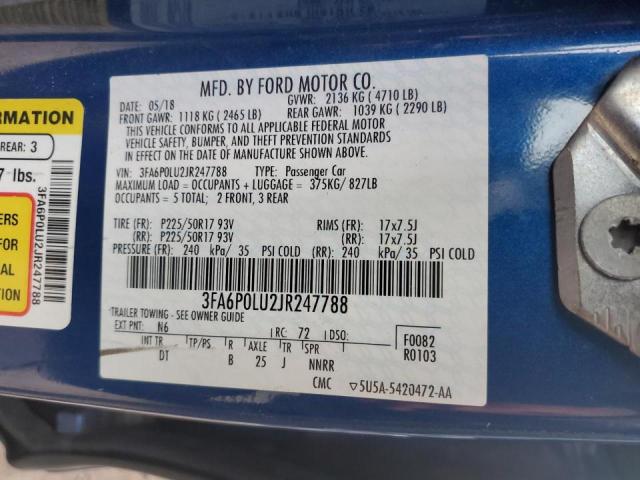 Photo 10 from auction – 2018 FORD FUSION SE with VIN 3FA6P0LU2JR247788