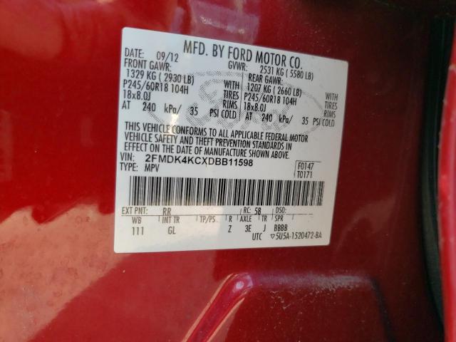 Photo 10 from auction – 2013 FORD EDGE LIMIT with VIN 2FMDK4KCXDBB11598