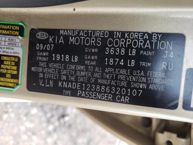 Photo 10 from auction – 2008 KIA RIO BASE with VIN KNADE123886320107